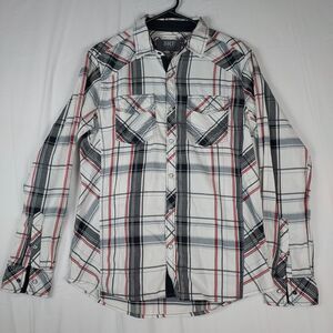 BKE Plaid Shirt Men’s Medium Snap Button Long Sleeve Western Cotton Blend